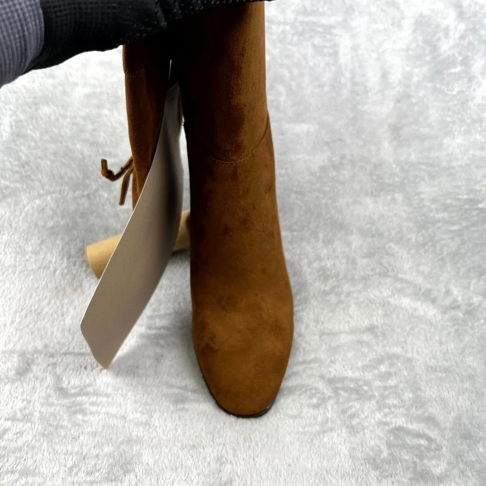 Vince Camuto Tapley Womens US 9 M Boot Brown Suede Over The Knee Side Zip Riding